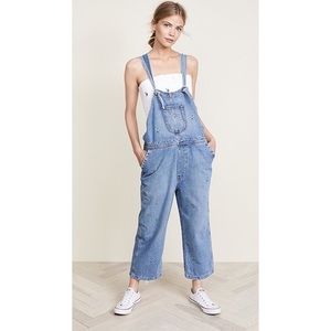 The Great Denim Embroidered Overalls SZ 3